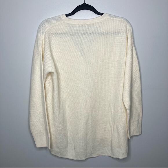 NWT MADEWELL Asherton Waffle Henley Sweater Cream Small - Picture 3 of 5